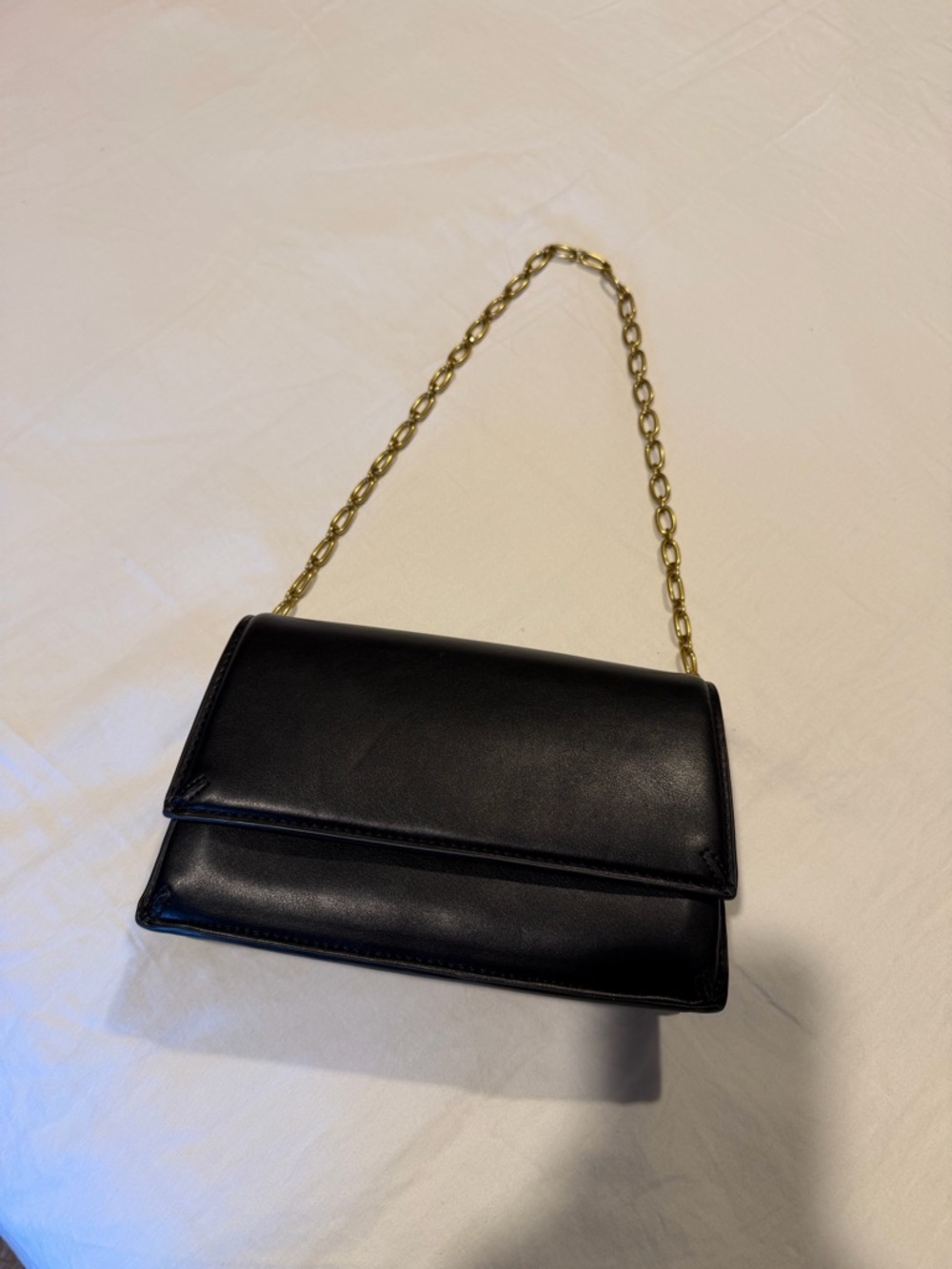 Zara Black Shoulder Bag with Gold Chain Strap